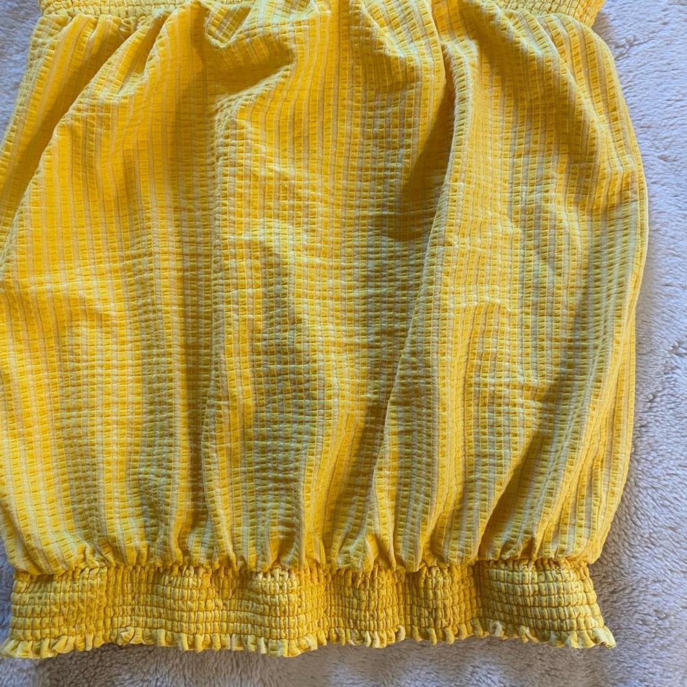 Anthropologie Golden Smocked Strapless tube Top